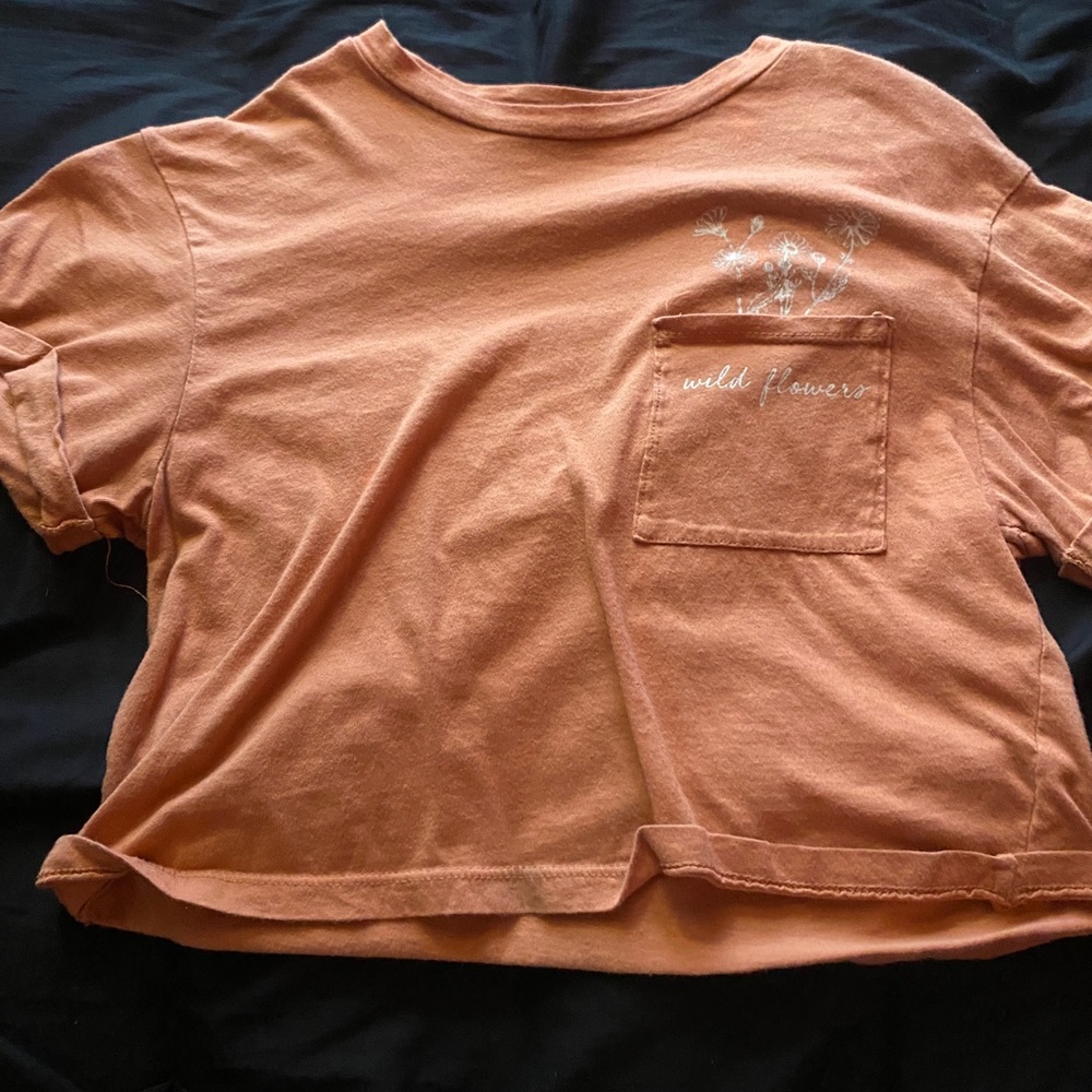 Cute Orange Floral Crop